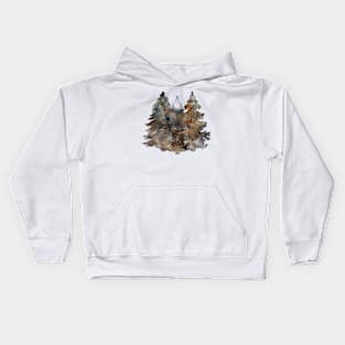 Wolves in a Trees Kids Hoodie